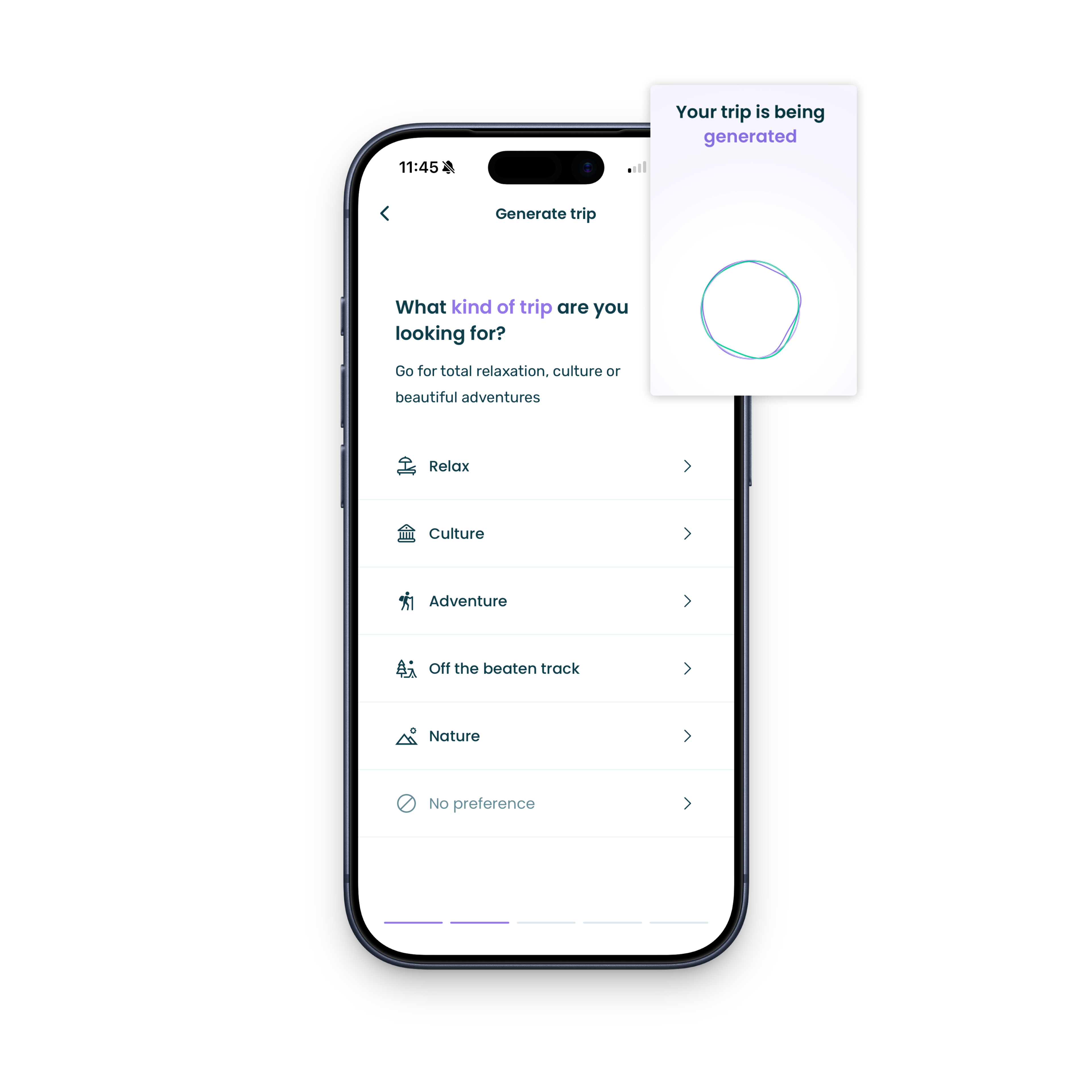 AI travel planner screenshot
