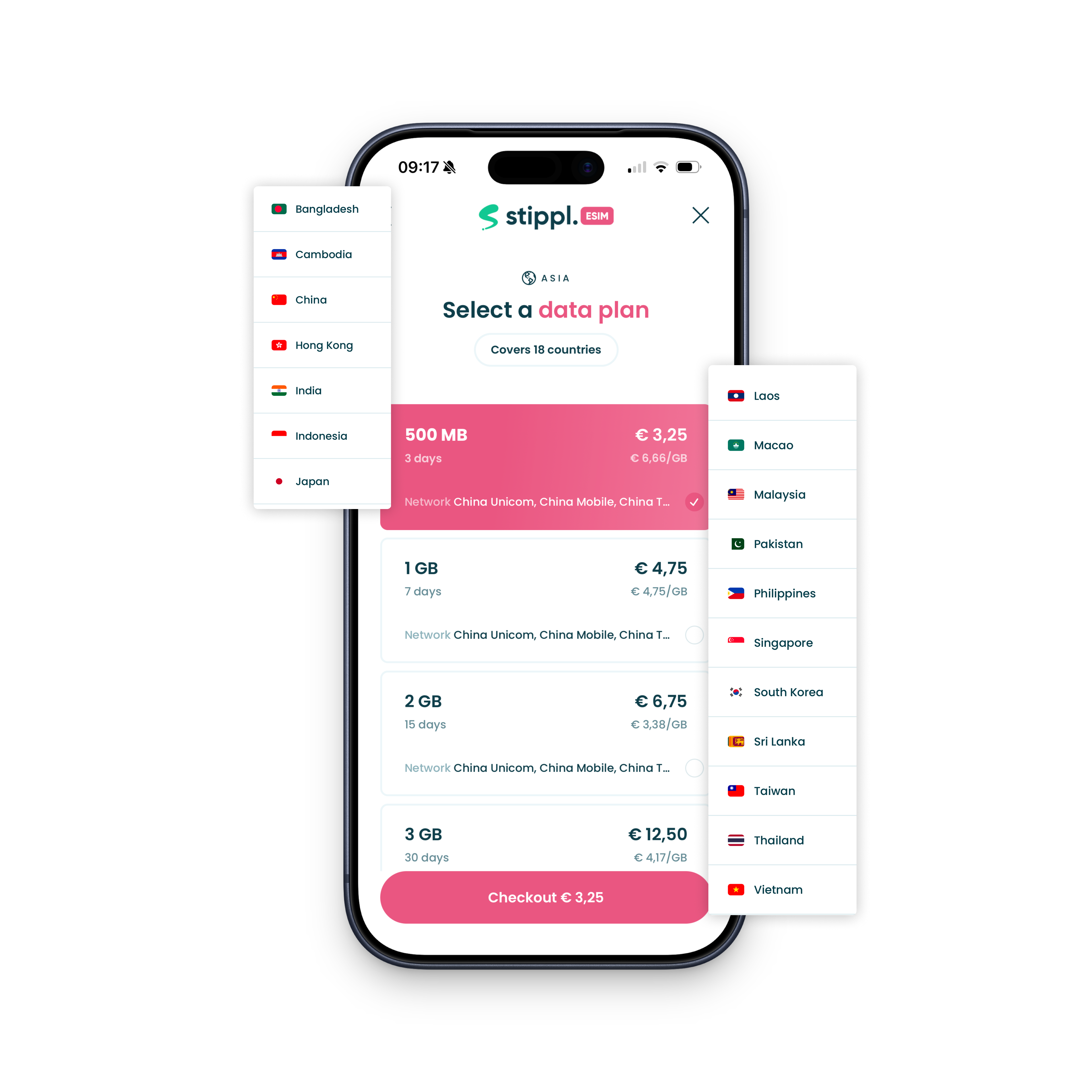 Multi-destination eSIM screenshot